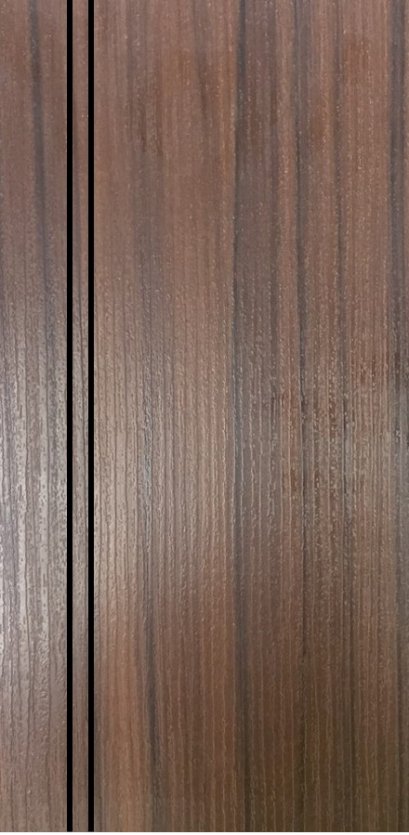 ประตู uPVC รุ่นภายใน EXTERA สี Brownie Oak บานเรียบ เซาะร่อง 2 เส้นตรง