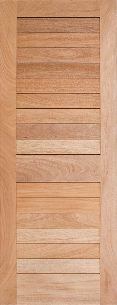 ประตูไม้เนื้อแข็งบานเรียบแนวนอน (ไม่ทำสี)