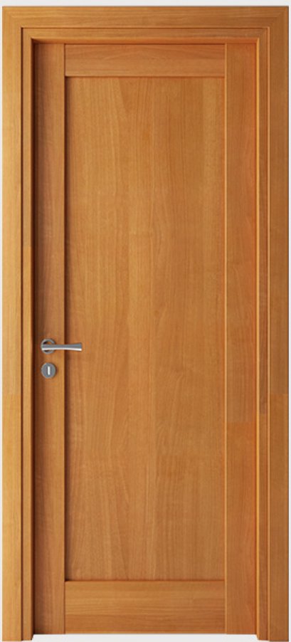 ประตูไม้เนื้อแข็งบานลูกฟัก 1 ช่องตรง (ไม่ทำสี)