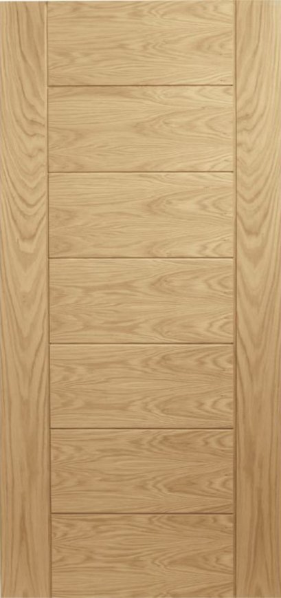 ประตูไม้โอ๊คเอ็นจิเนียร์บานเรียบแนวนอน (ไม่ทำสี)