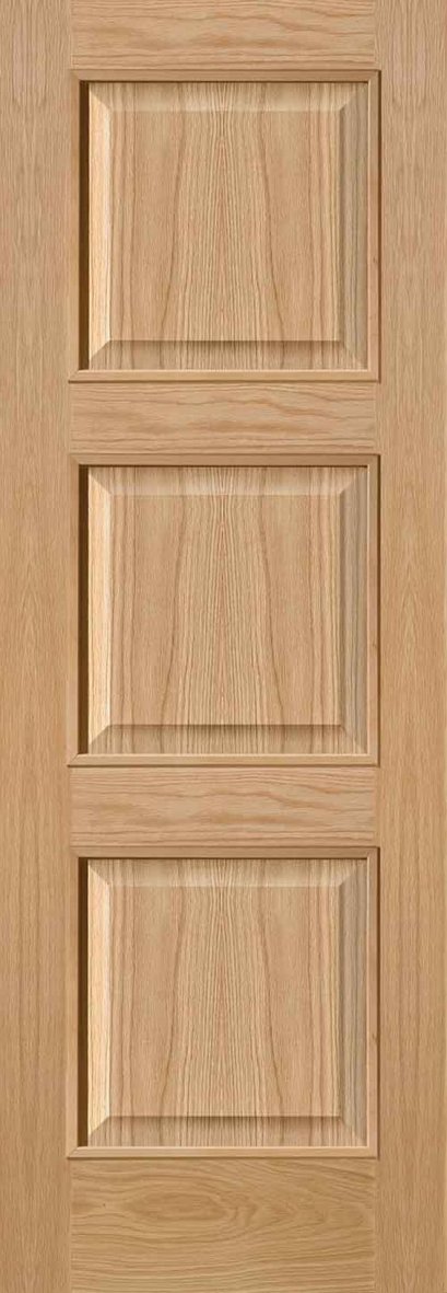 (ยกเลิกผลิต) ประตูไม้โอ๊คเอ็นจิเนียร์ บานลูกฟัก 3 ช่องโค้ง (ไม่ทำสี) ขนาด 90x200 ซม.