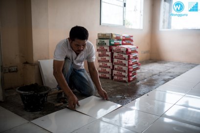 กาวซีเมนต์ TOA SUPERTILE กับการปูพื้นกระเบื้องแกรนิตโต้