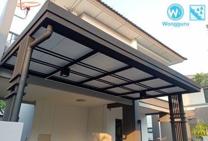 เมทัลชีท PU กับงานโรงจอดรถ และงานพื้นไม้เทียมทำสี