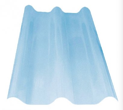 แผ่นโปร่งแสง ลอนคู่ สีฟ้าใส