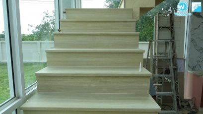 ติดตั้ง บันไดกันปลวก Wood Cement Board บนบันไดปูนที่ ไม่ได้ขนาด