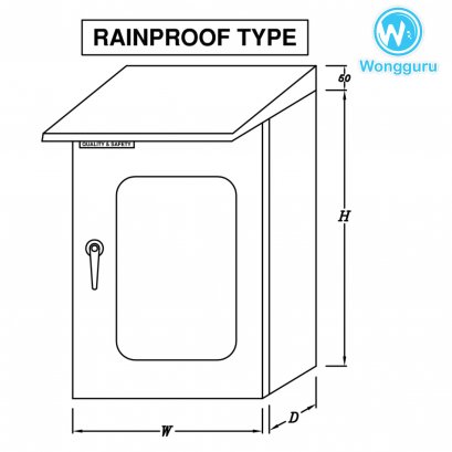 ตู้เปล่า ตู้สวิทซ์บอร์ด ตู้ไฟฟ้ามาตรฐาน แบบกันน้ำมีหลังคาสองประตู DOUBLE DOOR RAINPROOF TYPE