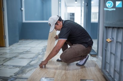 ปรับพื้นก่อนปูกระเบื้องไวนิลลายไม้ (กระเบื้องยางลายไม้) ทับกระเบื้องแกรนิตโต้เดิม ทำอย่างไร