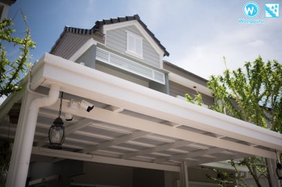 หลังคาไวนิลซ่อนรางน้ำฝนไวนิล กับงานหลังคาโรงรถสไตล์โมเดิร์น