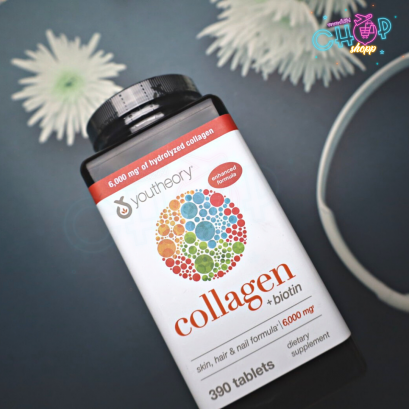 Youtheory Collagen + Biotin 390 เม็ด