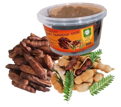 มะขามสีชมพู หวานอมเปรี้ยวเล็กน้อย อบแห้ง ขนาด 2-3 ข้อ 150 กรัม