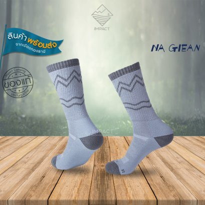 Na Giean ถุงเท้าเดินป่า Boulder Enhanced Medium Weight Crew Hiking Socks