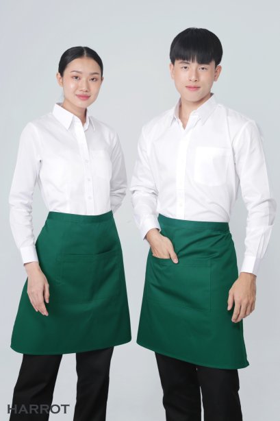 ผ้ากันเปื้อน ผ้ากันเปื้อนเชฟ ผ้ากันเปื้อนพ่อครัว ผ้ากันเปื้อนกุ๊ก ผ้ากันเปื้อนเสิร์ฟ ครึ่งสั้น สีเขียว (FSA0107)