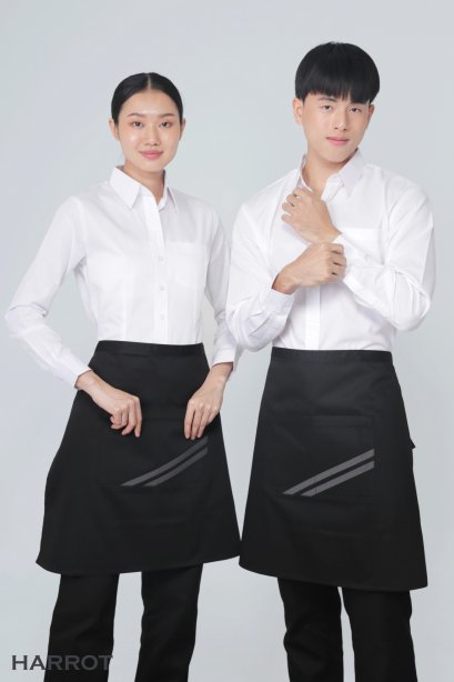 Black - Grey Half Short Apron The Street (FSA0182)