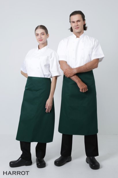 ผ้ากันเปื้อน ผ้ากันเปื้อนเชฟ ผ้ากันเปื้อนพ่อครัว ผ้ากันเปื้อนกุ๊ก ผ้ากันเปื้อนเสิร์ฟ ครึ่งยาว สีเขียว  (FSA0207)