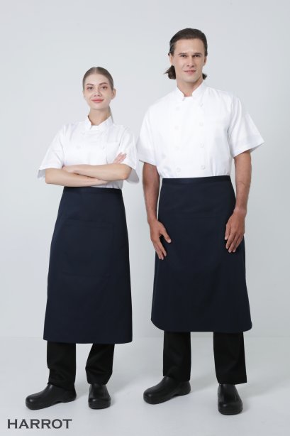 ผ้ากันเปื้อน ผ้ากันเปื้อนเชฟ ผ้ากันเปื้อนพ่อครัว ผ้ากันเปื้อนกุ๊ก ผ้ากันเปื้อนเสิร์ฟ ครึ่งยาว สีกรม   (FSA0210)