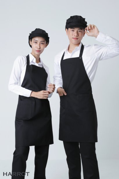 ผ้ากันเปื้อน ผ้ากันเปื้อนเชฟ ผ้ากันเปื้อนพ่อครัว ผ้ากันเปื้อนกุ๊ก ผ้ากันเปื้อนเสิร์ฟ เต็มตัว สีดำ(FSA0302)