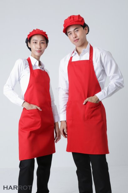 ผ้ากันเปื้อน ผ้ากันเปื้อนเชฟ ผ้ากันเปื้อนพ่อครัว ผ้ากันเปื้อนกุ๊ก ผ้ากันเปื้อนเสิร์ฟ เต็มตัว สีแดง (FSA0303)