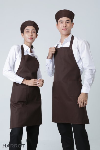 ผ้ากันเปื้อน ผ้ากันเปื้อนเชฟ ผ้ากันเปื้อนพ่อครัว ผ้ากันเปื้อนกุ๊ก ผ้ากันเปื้อนเสิร์ฟ เต็มตัว สีน้ำตาล (FSA0304)