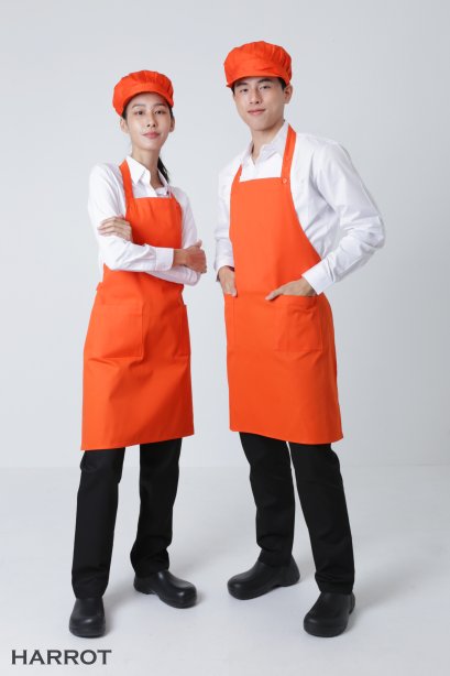 ผ้ากันเปื้อน ผ้ากันเปื้อนเชฟ ผ้ากันเปื้อนพ่อครัว ผ้ากันเปื้อนกุ๊ก ผ้ากันเปื้อนเสิร์ฟ เต็มตัว สีส้ม (FSA0305)