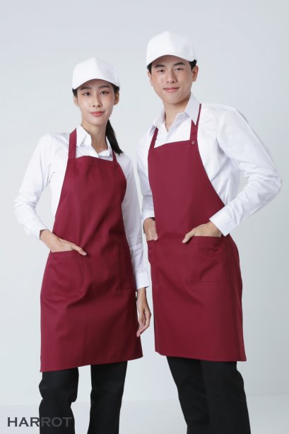 ผ้ากันเปื้อน ผ้ากันเปื้อนเชฟ ผ้ากันเปื้อนพ่อครัว ผ้ากันเปื้อนกุ๊ก ผ้ากันเปื้อนเสิร์ฟ เต็มตัว สีเลือดหมู (FSA0307)