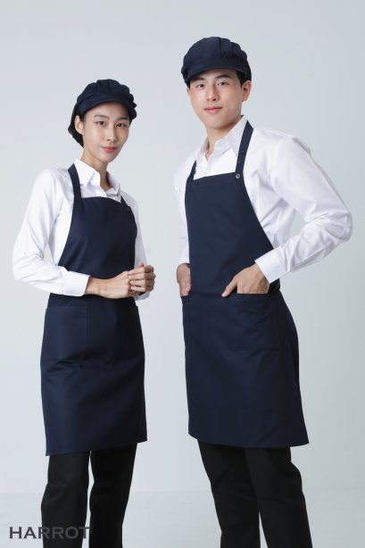 ผ้ากันเปื้อน ผ้ากันเปื้อนเชฟ ผ้ากันเปื้อนพ่อครัว ผ้ากันเปื้อนกุ๊ก ผ้ากันเปื้อนเสิร์ฟ เต็มตัว สีกรม (FSA0310)