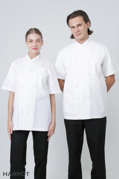 Stud Buttons White Chef Jacket