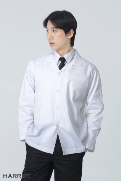 เสื้อกุ๊ก เสื้อเชฟ ชุดเชฟ เสื้อพ่อครัว คอฮาวาย สีขาว (FSS0651)