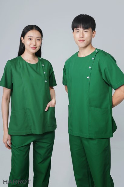 เสื้อสครับ คอกลม สีเขียว (HPG0114)