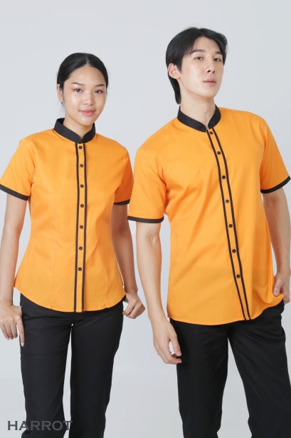 Black-Orange Waiter &amp; Waitress Shirt