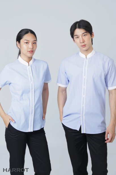 White-Blue Waiter &amp; Waitress Shirt