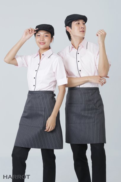 ผ้ากันเปื้อน ผ้ากันเปื้อนเชฟ ผ้ากันเปื้อนพ่อครัว ผ้ากันเปื้อนกุ๊ก ผ้ากันเปื้อนเสิร์ฟ ครึ่งสั้น ลาย GM (FSA0117)