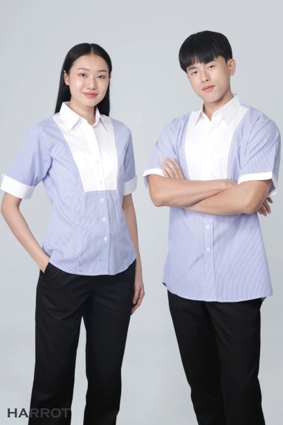 Blue Stripe Euro Waiter &amp; Waitress shirt