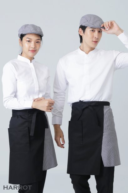 ผ้ากันเปื้อน ครึ่งสั้น เออร์เบิ้น สีดำ-ลายชิโนริ (FSA0191)