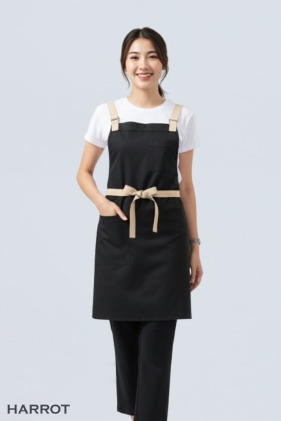 ผ้ากันเปื้อน เต็มตัว แอมเบอร์ สีดำ