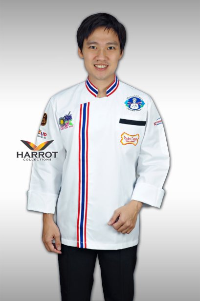 Thai flag white chef jacket