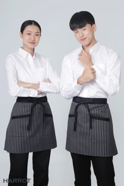 GM  Half Short Apron (Black Long Tie)