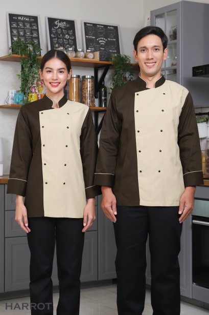 เสื้อกุ๊ก มาสเตอร์ คอจีน แขนยาว สีน้ำตาล-กากี (FSS0813)