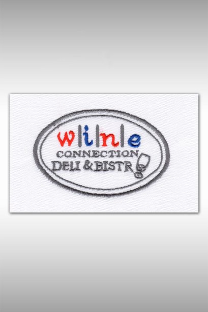 ตัวอย่างงานปัก Wine connection