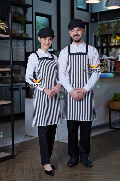 ผ้ากันเปื้อน ผ้ากันเปื้อนเชฟ ผ้ากันเปื้อนพ่อครัว ผ้ากันเปื้อนกุ๊ก ผ้ากันเปื้อนเสิร์ฟ เต็มตัว ลายวินเทจ ใส่ได้ 2 ด้าน (FSA1223)