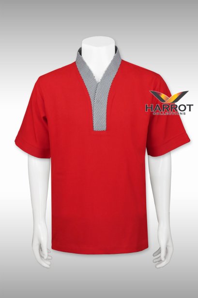 Scotch Piping Red Short Sleeve Urban Shirt (SHW1914)
