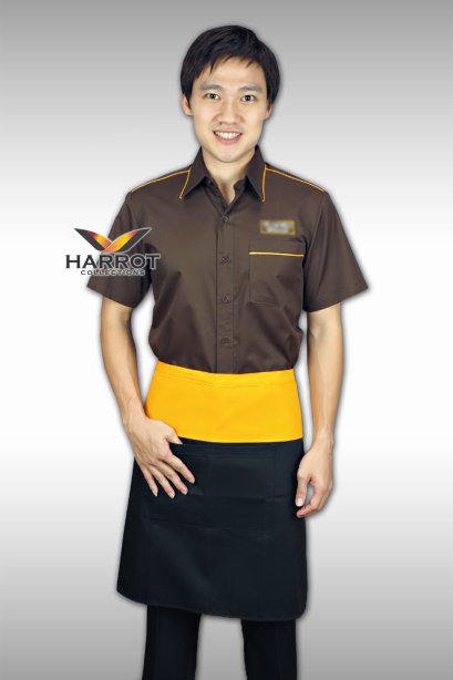 YELLOW-BROWN WAITER&amp;WAITRESS