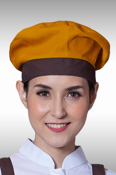 หมวกหัวเห็ด ลอฟท์ สีมัสตาร์ดแต่งน้ำตาล