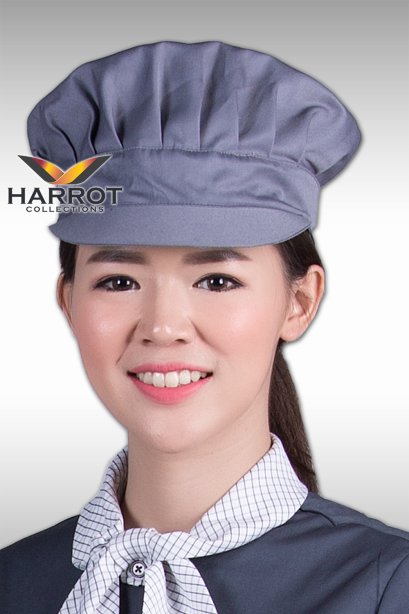 Grey Pleated Baseball Hat