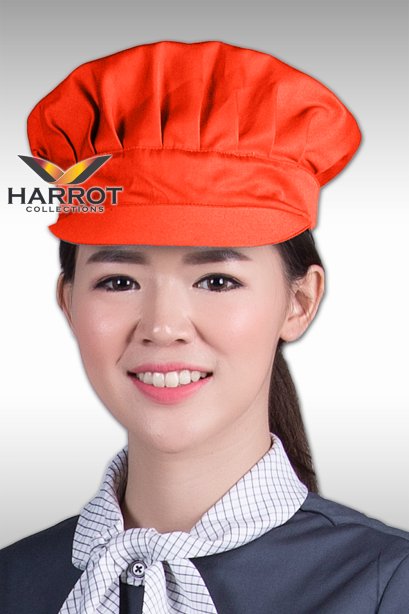 Orange Pleated Baseball Hat