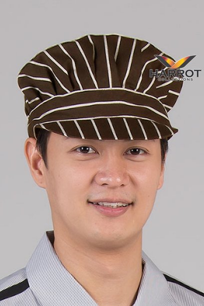 หมวกแก๊ป มีจีบ ลายลาครัวน้ำตาล