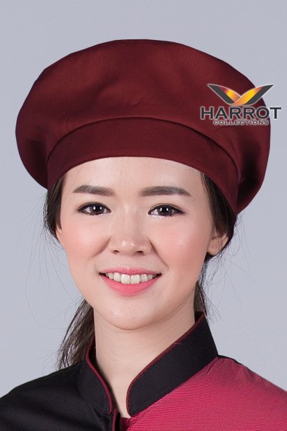 หมวกหัวเห็ด สีเลือดหมู