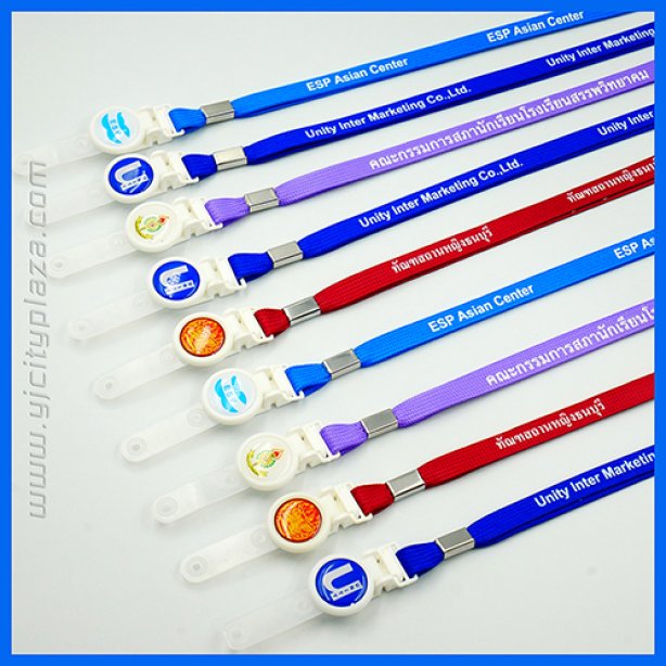 สายคล้องบัตรซิลค์สกรีน ติดเรซิ่น 2 Cm.