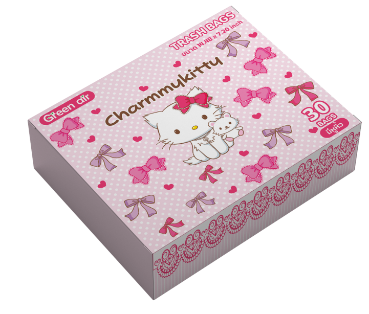 ถุงใส่ขยะในรถยนต์  25 x 31 ซม. 30 ใบ ชาร์มี่ คิตตี้