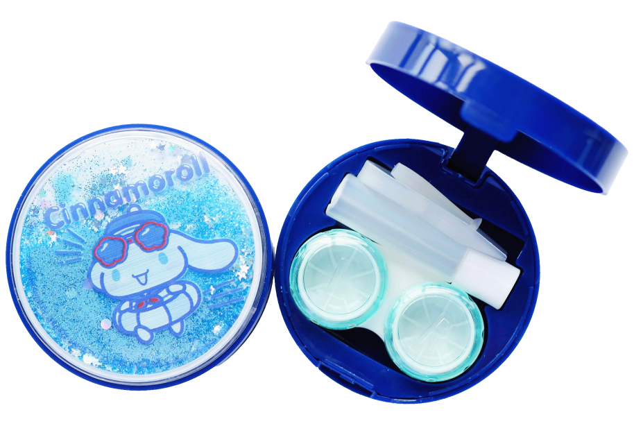 ตลับคอนแทคเลนส์ แบบกลมกลิตเตอร์ ลาย Cinnamoroll Sea