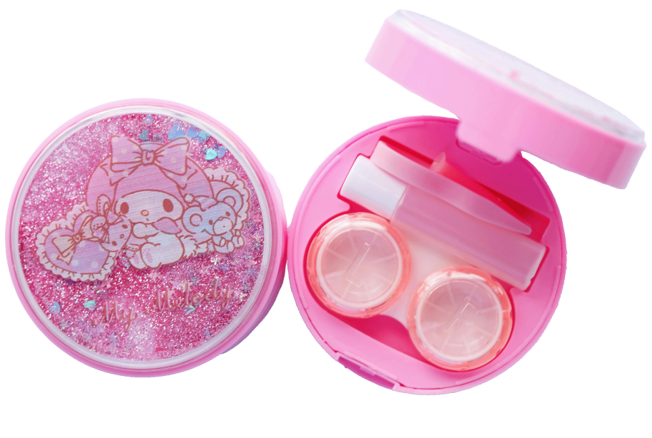 ตลับคอนแทคเลนส์ แบบกลมกลิตเตอร์ ลาย My Melody Pillow